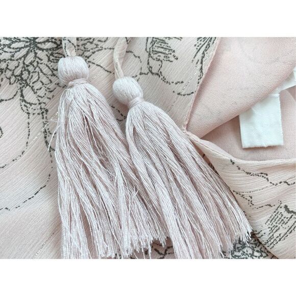 ALLISON NEW YORK Floral Tiered Tassel Dress Pink Size S - Picture 3 of 4